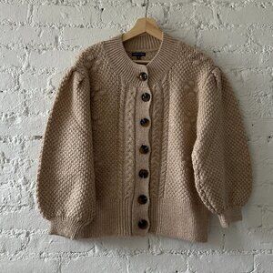 Chunky Knit Oversized Sleeve Cardigan